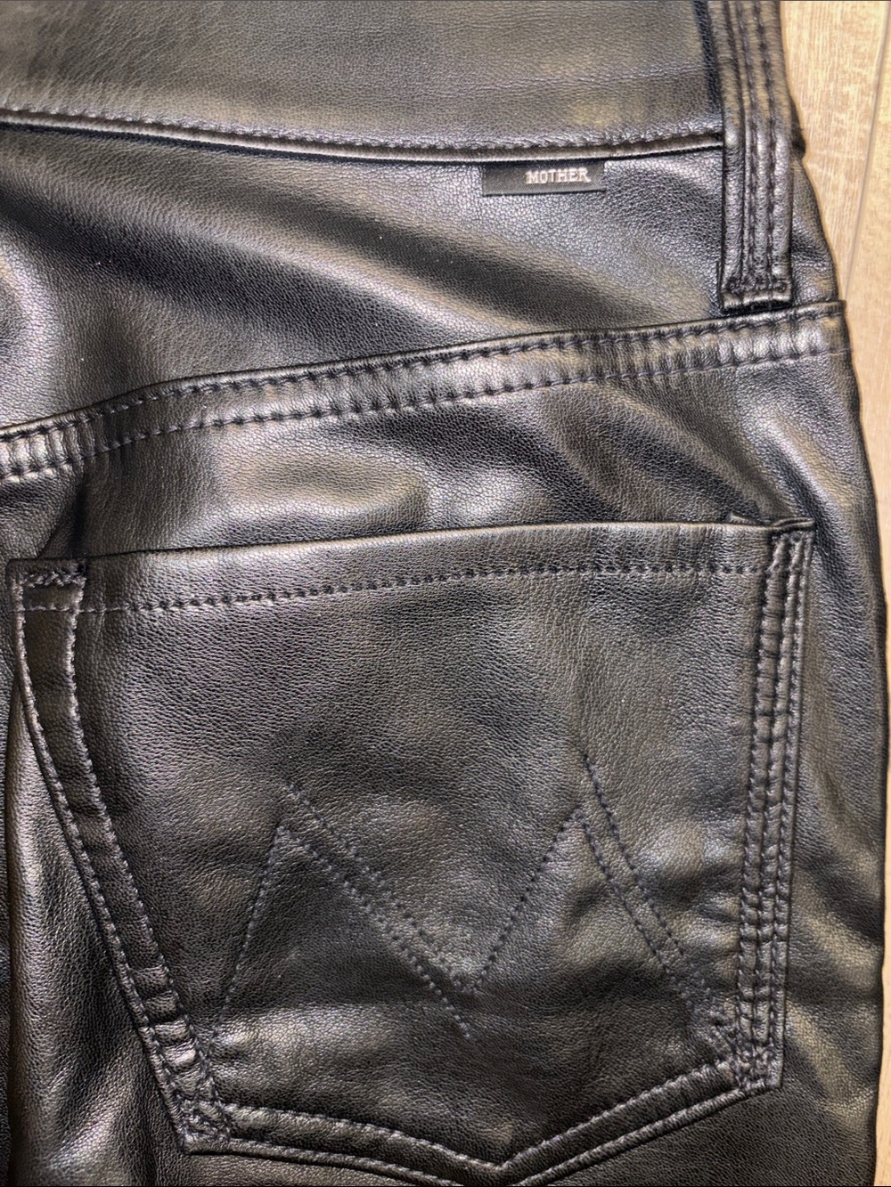 MOTHER Rider High Rise Cropped Faux Leather Jeans - Picture 7 of 7